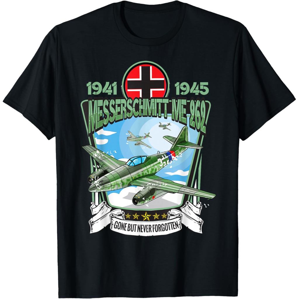 Áo thun nam cotton Chiến tranh thế giới 2 Máy bay Đức ME 262 Áo thun phản lực chiến đấu