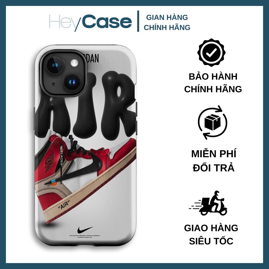Ốp lưng iphone giày JORDAN 1 OFF WHITE chicago chữ air bong bóng TPU cứng chống va đập