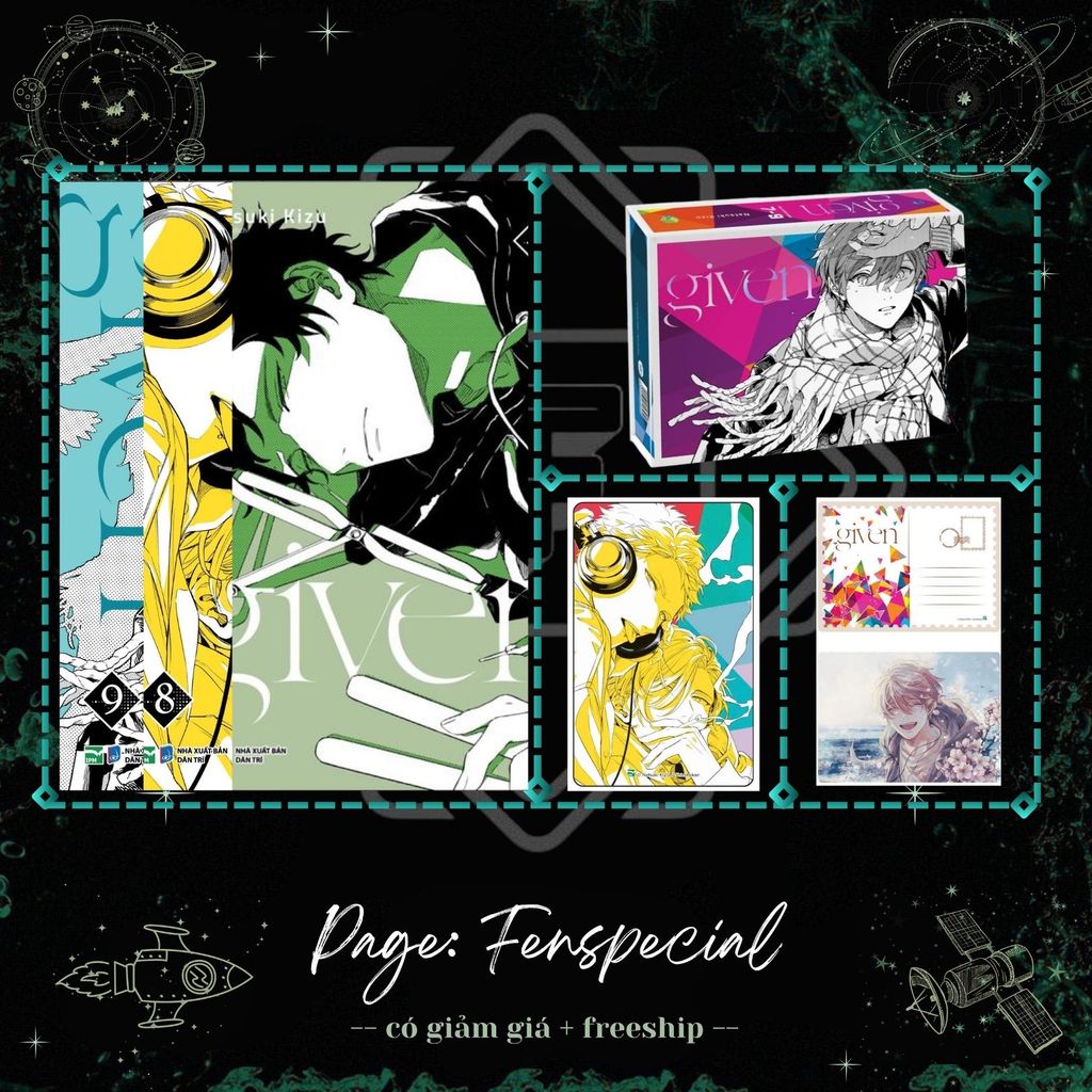 [Phụ Kiện Postcard + Boxset + Card] Bản Sưu Tầm - Given: Tập 7 - 8 - 9 - Bộ 3 Tập - Fm Bookmark