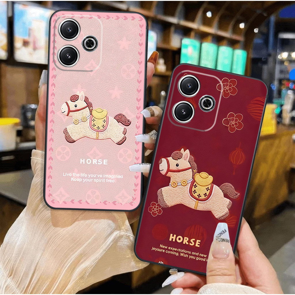 Ốp lưng Xiaomi Redmi 13 / Redmi 13X /Redmi 13 turbo mẫu chú Ngựa Tết Lucky tiền cute