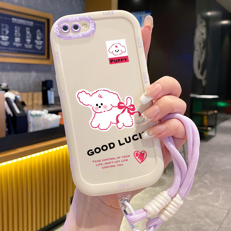 Ốp Lưng Realme C2 C2s OPPO A1K Case Chó Nhỏ Với Lanyard