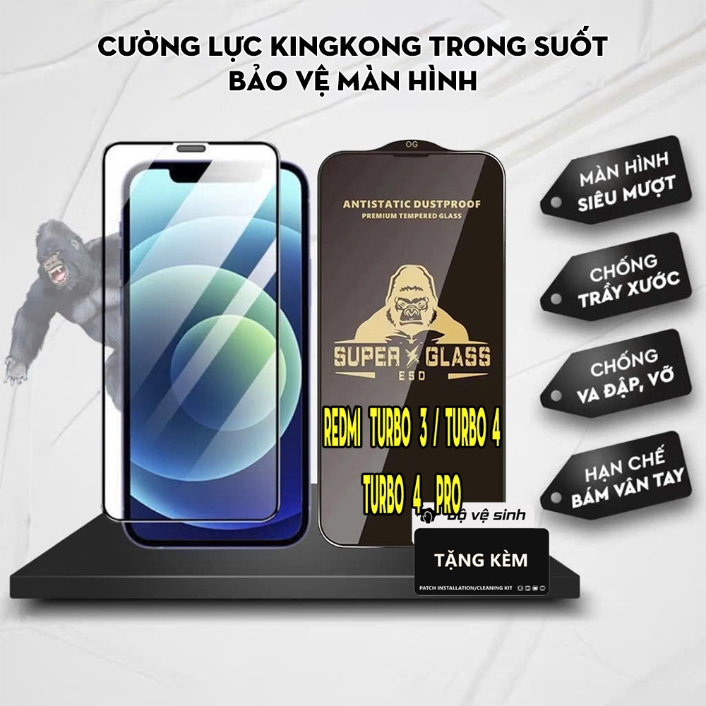 Cường lực King.kong.Xiaomi Redmi Turbo 3 4 Pro chống nước ,bụi ,bể vỡ