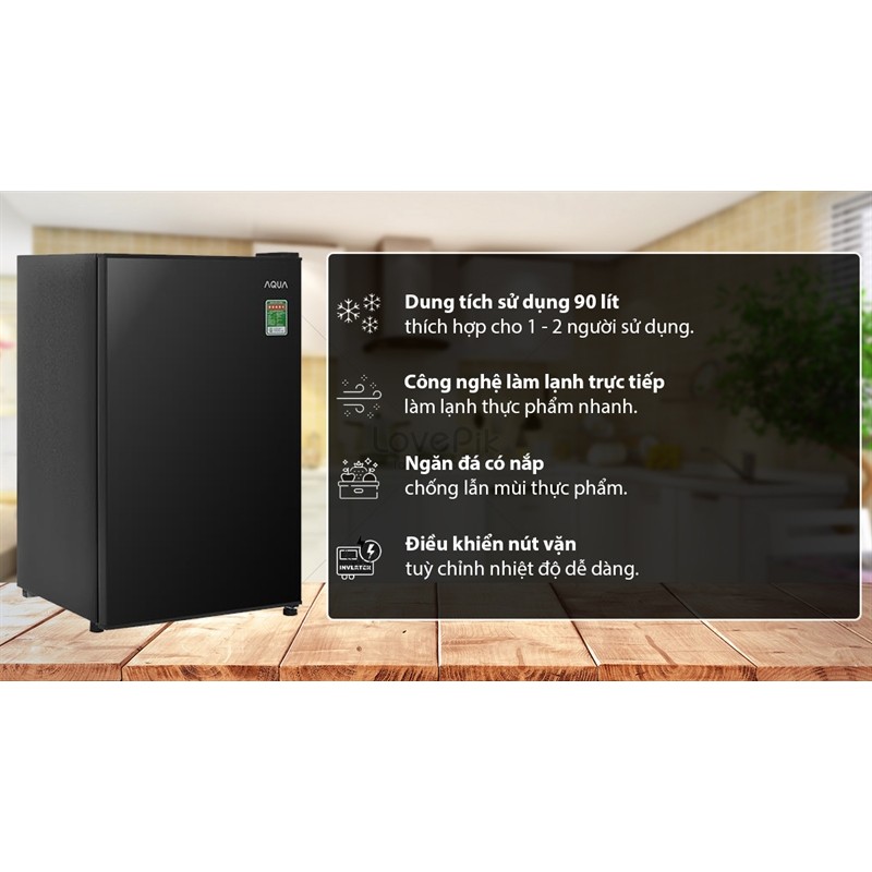 Tủ lạnh Aqua 90 lít AQR-D100FA(BS) 2024 - VIỆT NAM 9 Đoàn Giỏi-H©️Ⓜ️