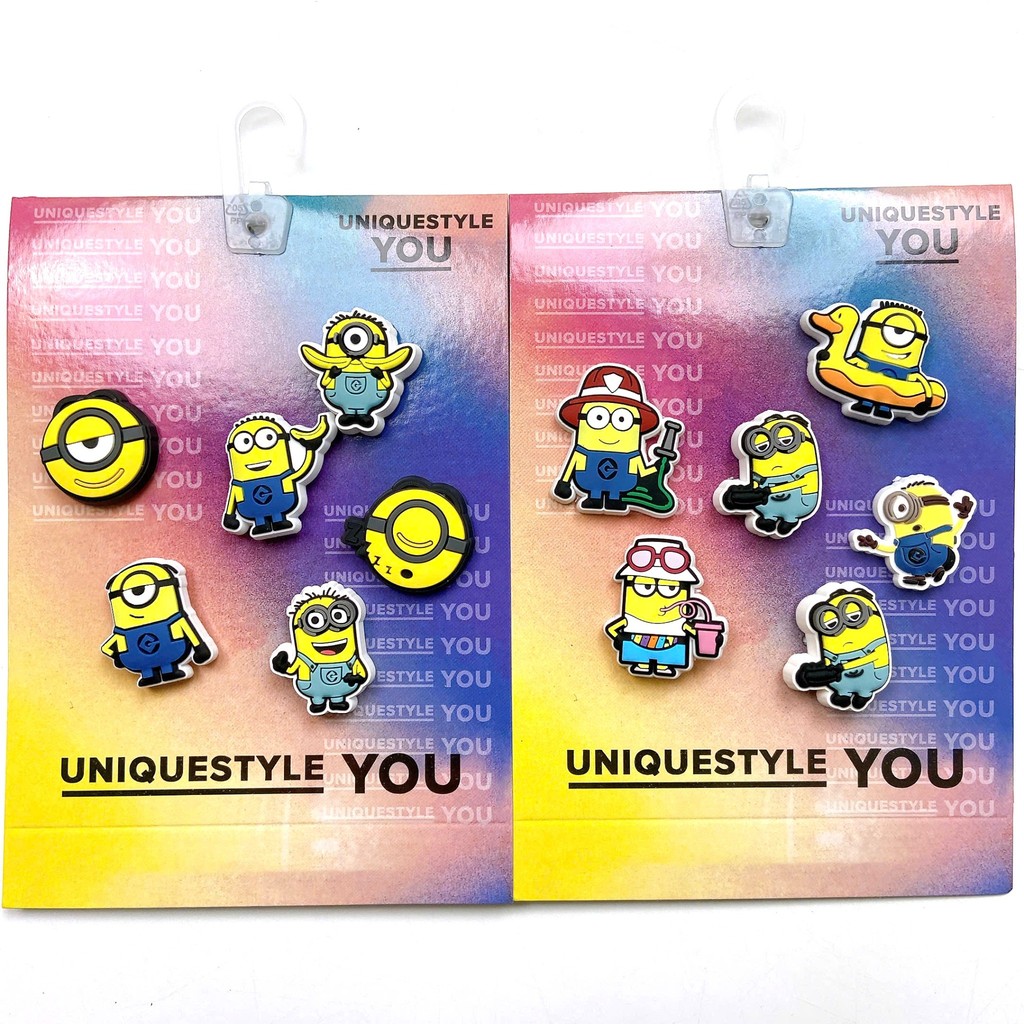 SET 6 CHARM MINION Set 6 charm  gắn dép Crocs, Jibbitz gắn dép Crocs Set 6 cái hàng xịn kèm tem mini