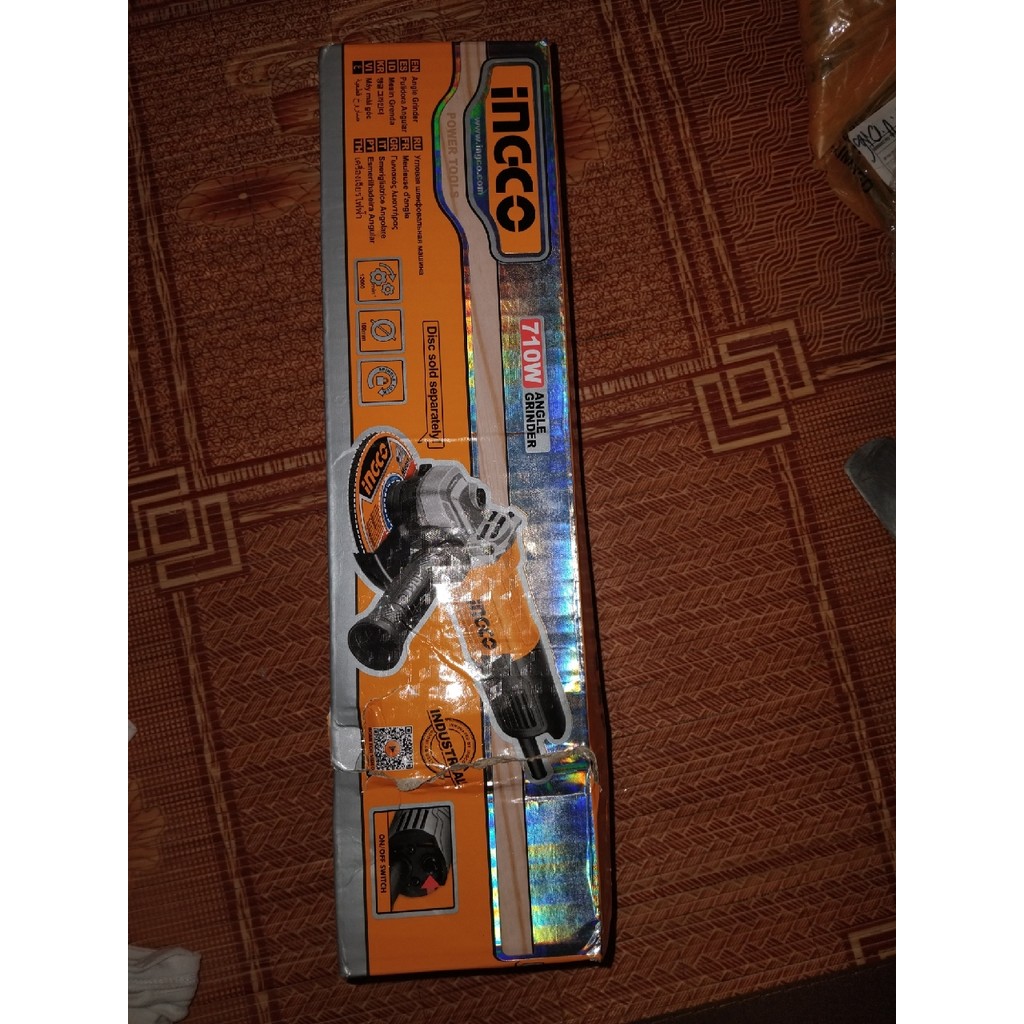 MÁY MÀI GÓC 710W-100MM (CÔNG TẮC ĐUÔI) (KHÔNG KÈM LƯỠI) INGCO AG71182 - HÀNG CHÍNH HÃNG