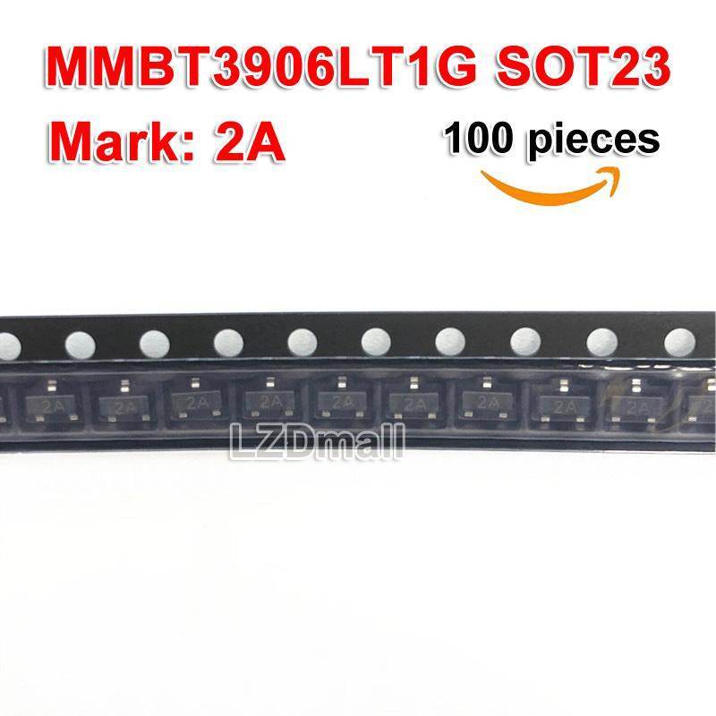 100 chiếc MMBT3906 2A MMBT3906LT1G 3906 2N3906 200mA 40V SOT-23 SOT23-3 PNP SMD Triod Transistor Mới