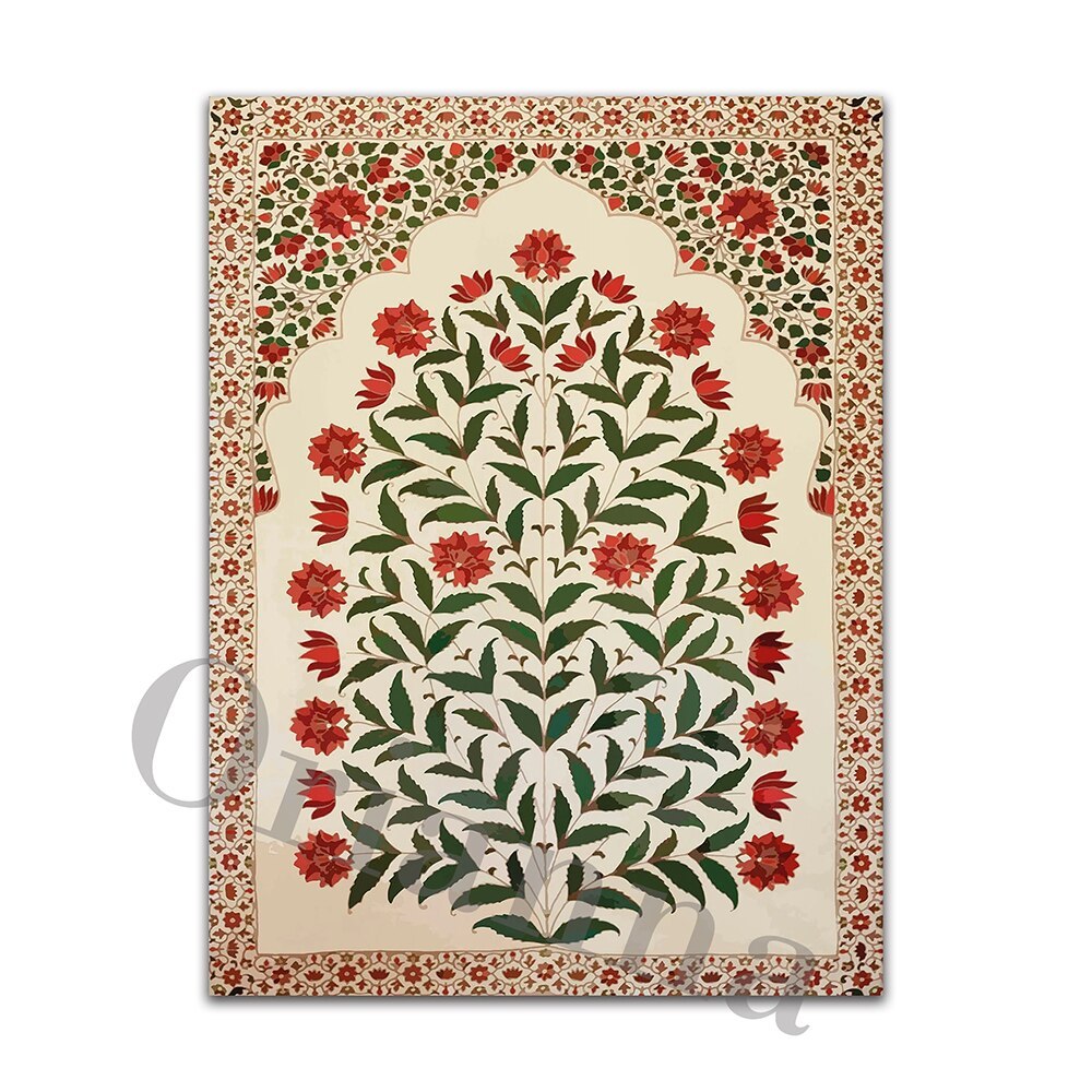 Áp phích nghệ thuật treo tường dân gian Ấn Độ, Nghệ thuật Paisley, Madhubani, Nghệ thuật chim hoa Mo