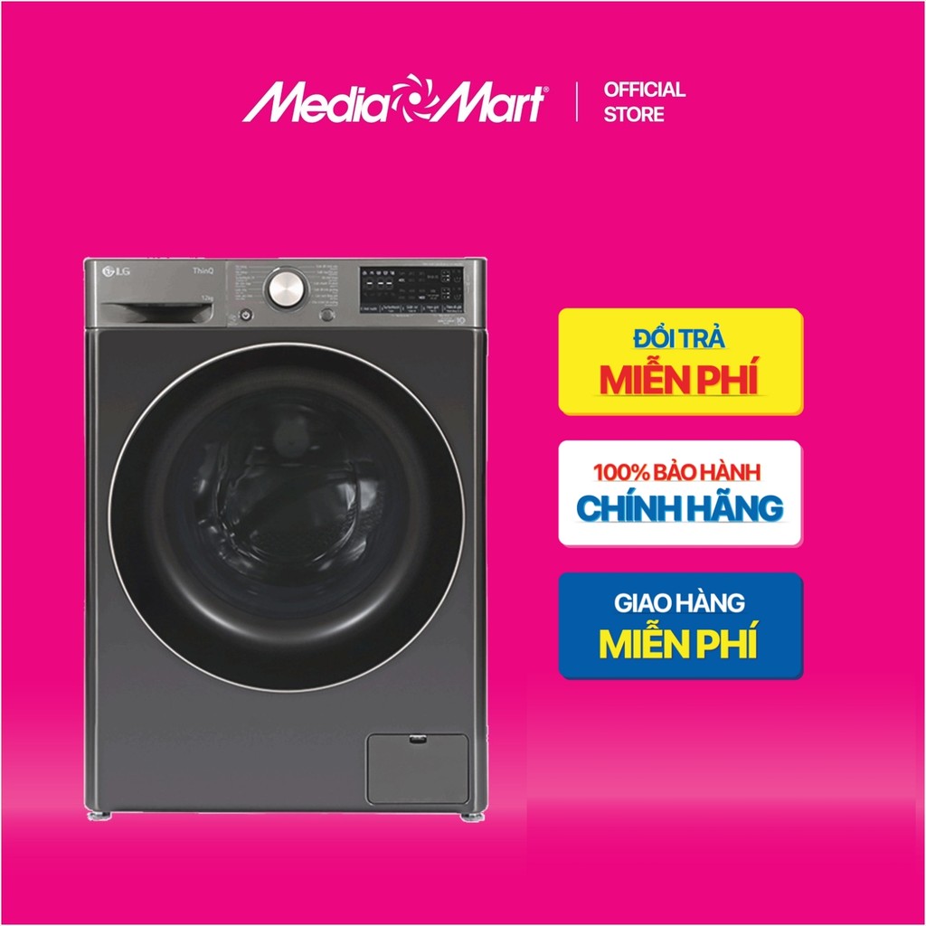 Máy giặt lồng ngang LG AI DD Inverter 12Kg FV1412S3BA Bảo hành Chính hãng.
