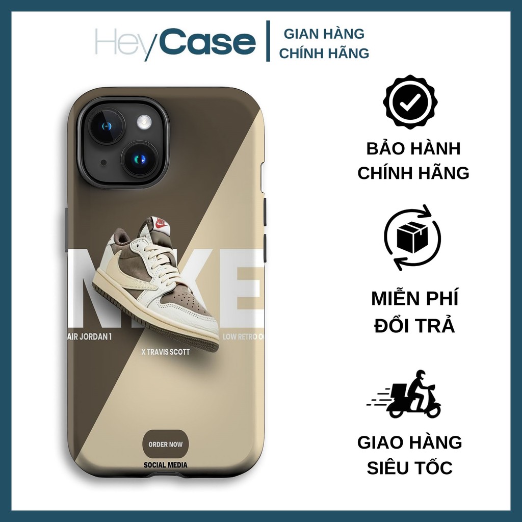 Ốp lưng iphone giày TRAVIS SCOTT reverse mocha nâu trắng cà phê đẹp TPU cứng chống sốc bền bỉ