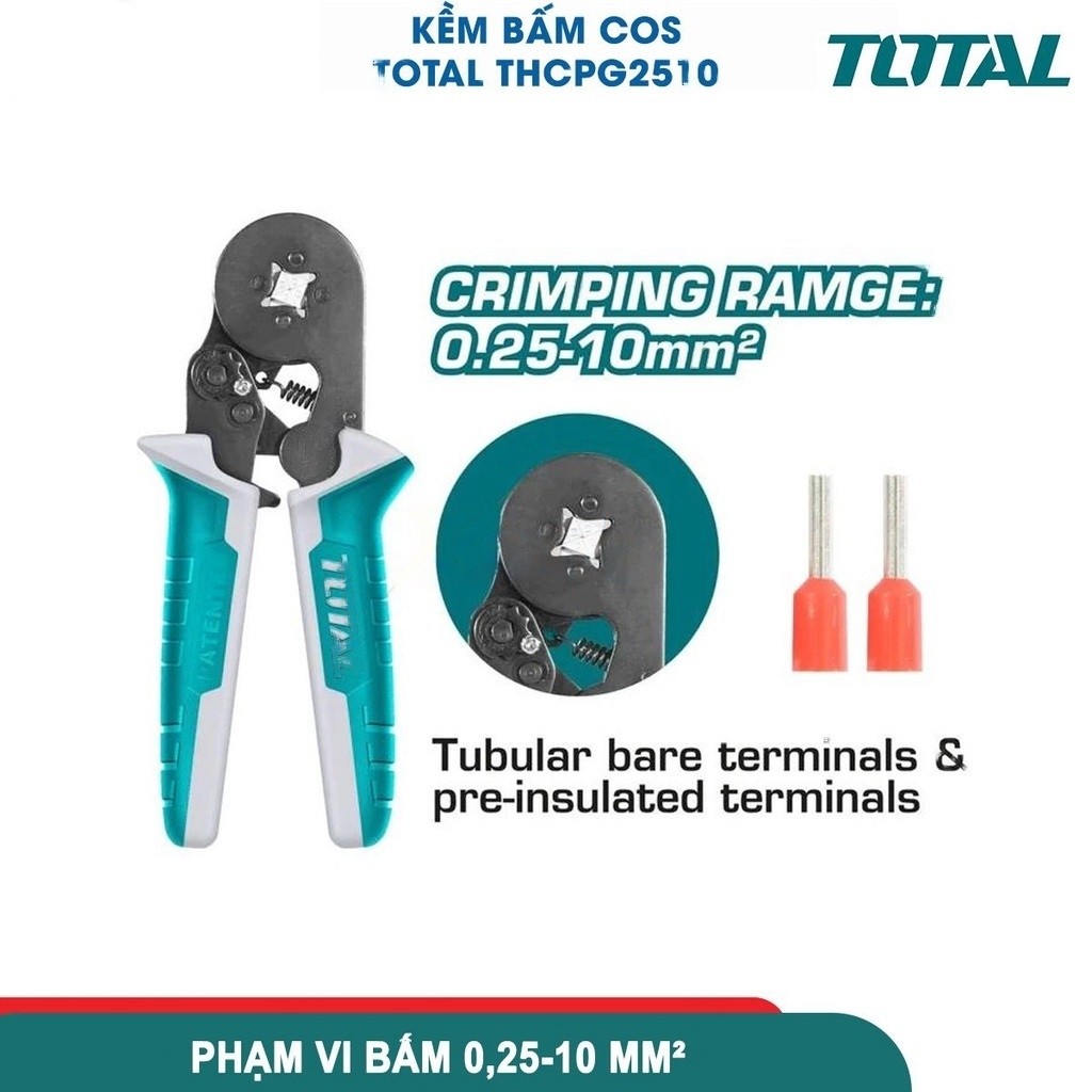 KỀM BẤM COS ĐẦU DÂY CÁCH ĐIỆN AWG23-7 TOTAL THCPG2510 - HÀNG CHÍNH HÃNG