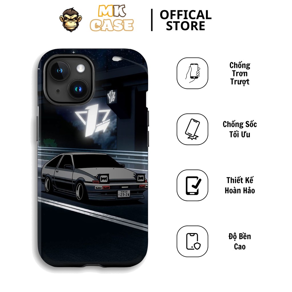 Ốp Điện Thoại iPhone Xe Toyota AE86 Anime Initial D Cực Chất MK CASE Cho iPhone 11 12 13 14 15 16 Pr