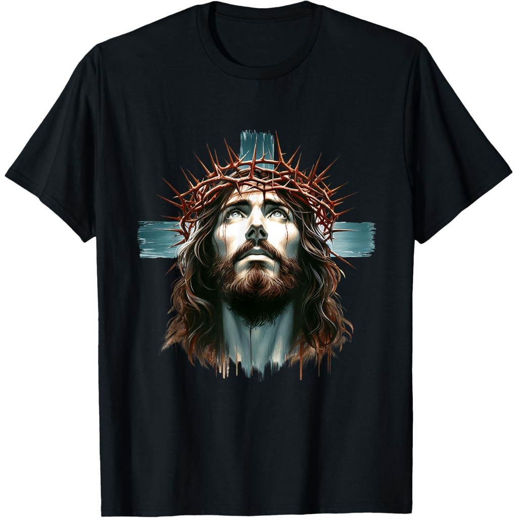 Chúa Giêsu Face God Cross Christian Faith Hope Love Bible Verse Áo thun