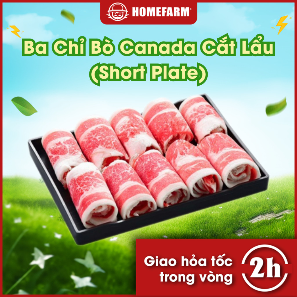 Ba chỉ bò Canada, bò ba chỉ cuộn - Homefarm - Cắt lẩu