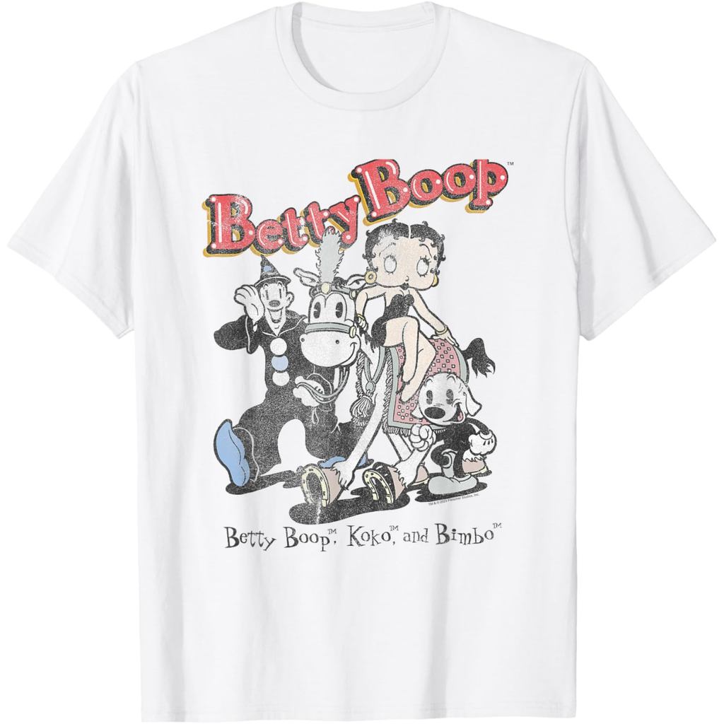 Áo thun cotton nam Betty Boop Vintage Betty & Friends Áo thun hoạt hình dễ thương
