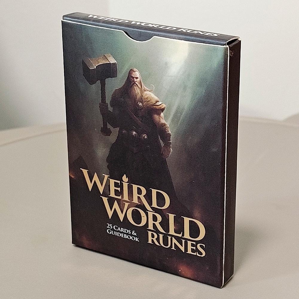 Bộ bài Runes Weird World - 25 Elder Futhark Oracle Cards 9 * 6cm dành cho Bói toán được in trên thẻ 