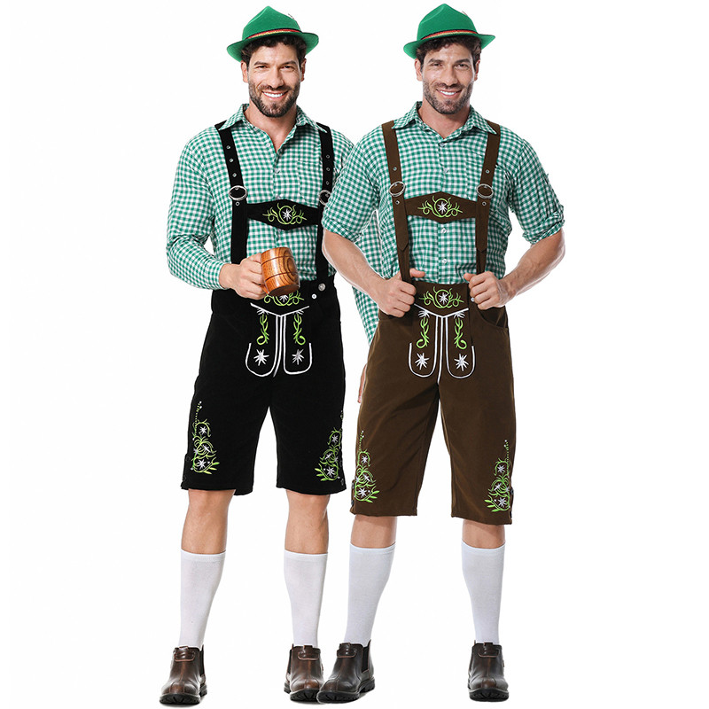 Bavarian Octoberfest Đức Trang Phục Bia Treo Quần Short Nam Halloween Cosplay Trang Phục