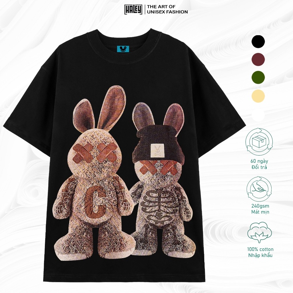 Áo Thun Nữ Nam Cotton Lạnh Local Brand Neogen TN01, Áo Phông Thỏ Form Rộng Tay Lỡ Unisex Thoáng Mát 