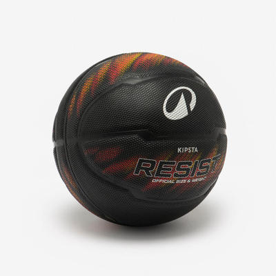 Quả bóng rổ trẻ em cỡ 5 đa năng DECATHLON Resist đen/cam mã 8942816
