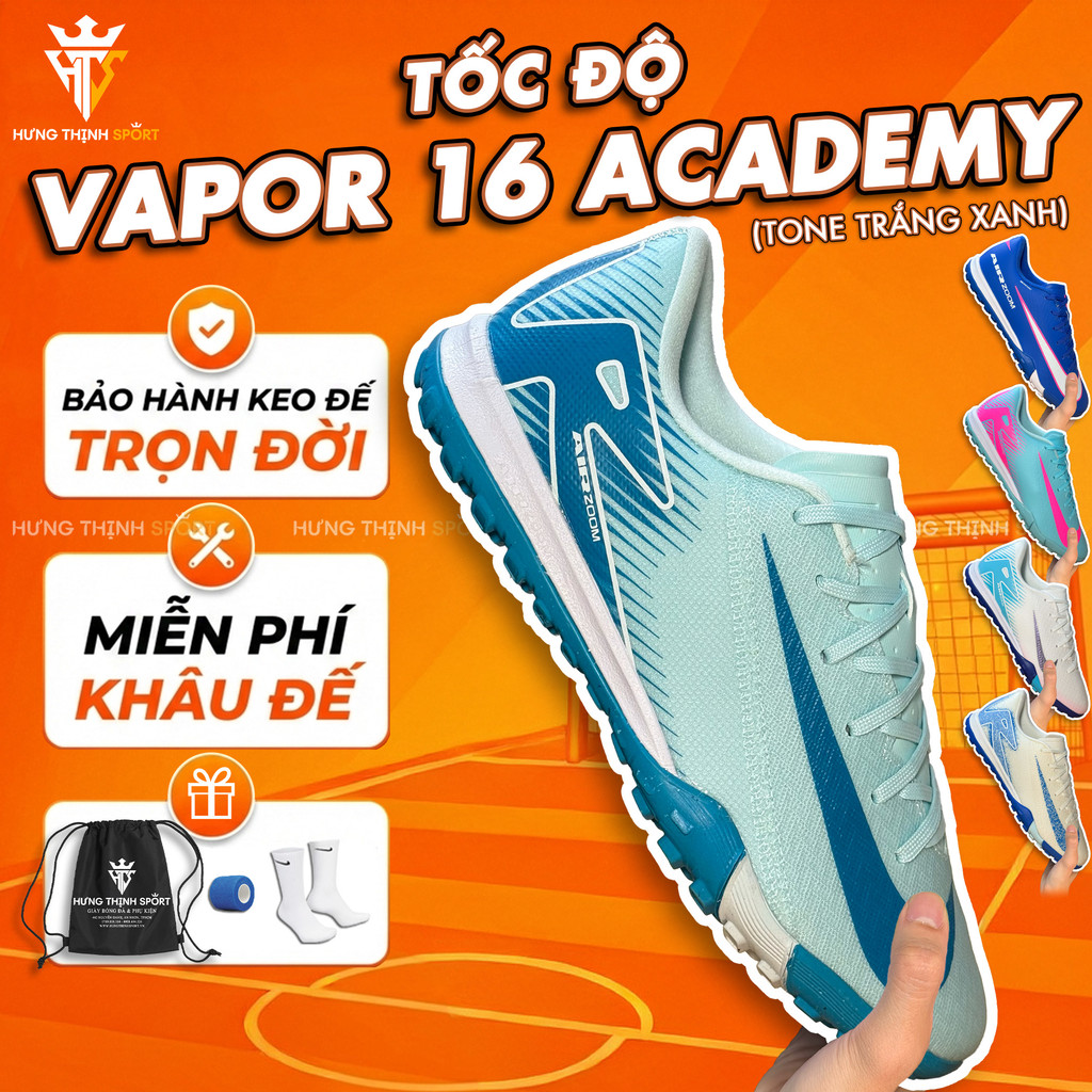 Giày Đá Bóng / Giày Đá Banh VAPOR 16 ACADEMY |TF Sân Cỏ Nhân Tạo| Tặng Khâu Đế +Bảo Hành Keo Đế Trọn