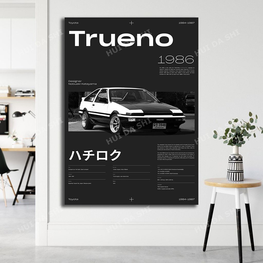 Toyota Trueno Ae86 Có Thể In Hình Kỹ Thuật Số Jdm Poster Jdm Poster Với Xe Ô Tô Cổ Điển Nhật Bản 031