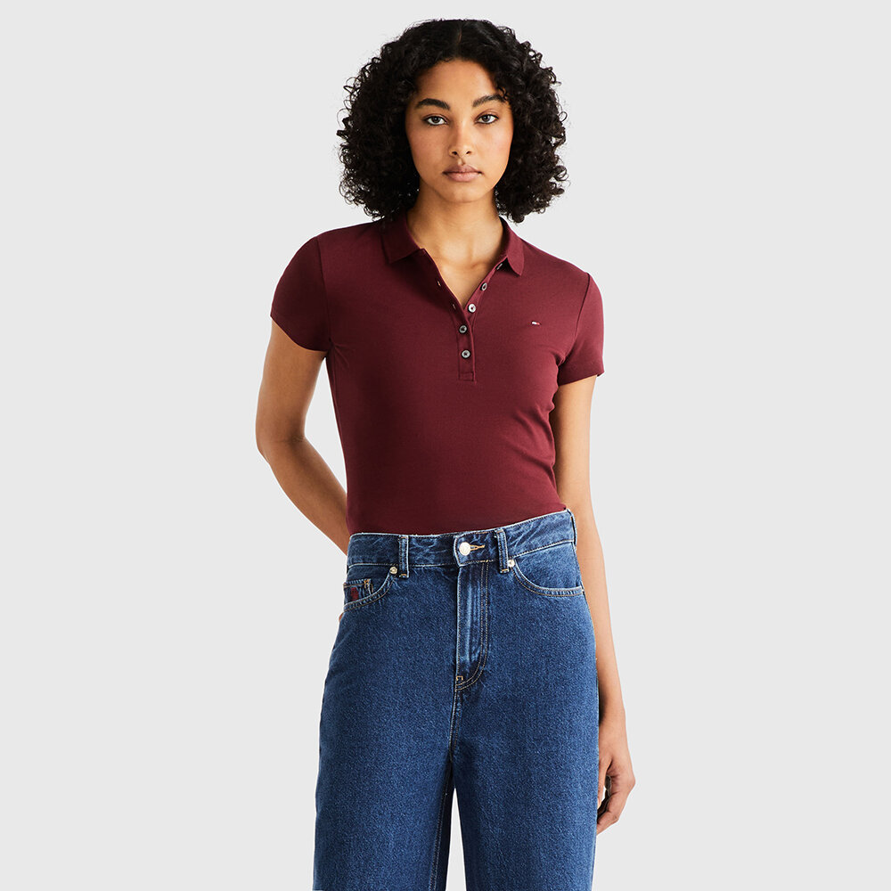 TOMMY HILFIGER - Áo Polo Nữ Tay Ngắn Im Slim Polo Ss - WW0WW42547VLP