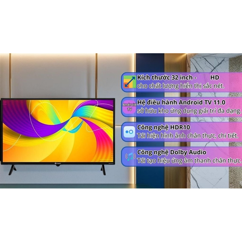 Android Tivi Casper 32 inch E32HAC110 2025 - THÁI LAN 9 Đoàn Giỏi-H©️Ⓜ️