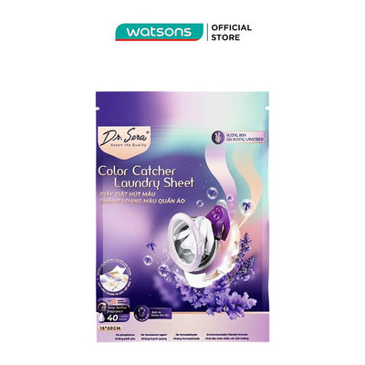 Giấy Giặt Hút Màu & Chống Loang Màu Dr.Sera Color Catcher Laundry Sheet Hương Oải Hương 40 Miếng