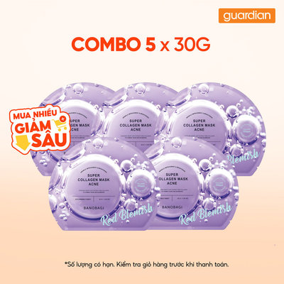 Combo 5 Mặt nạ Hỗ Trợ Cấp Ẩm Da BANOBAGI Super Collagen Mask 30g