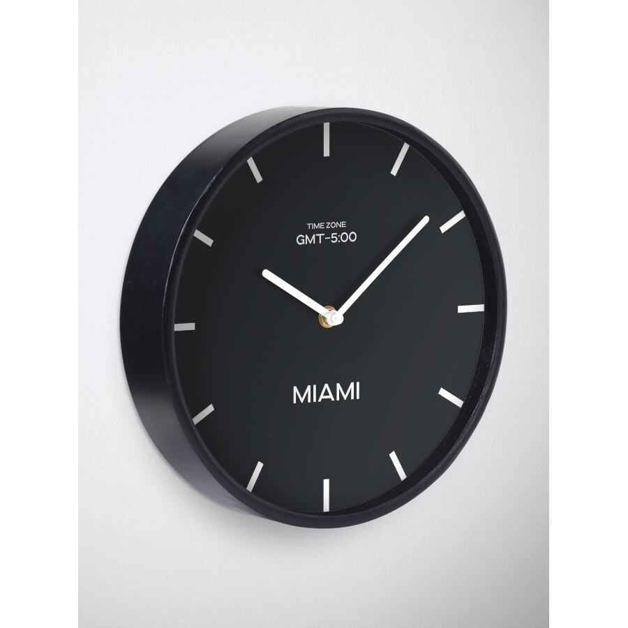 Đồng Hồ Decor - Miami GMT Time Zone World Wall Clock-Phantom Black Clock