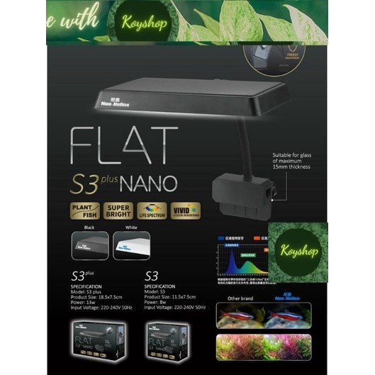 (QA)Đèn Led Neo Helios FLAT S3 Plus Nano S3 PRO Nano huyên Dụng Cho Hồ Thủy Sinh Hồ Cá Nhỏ, Bể cá mi