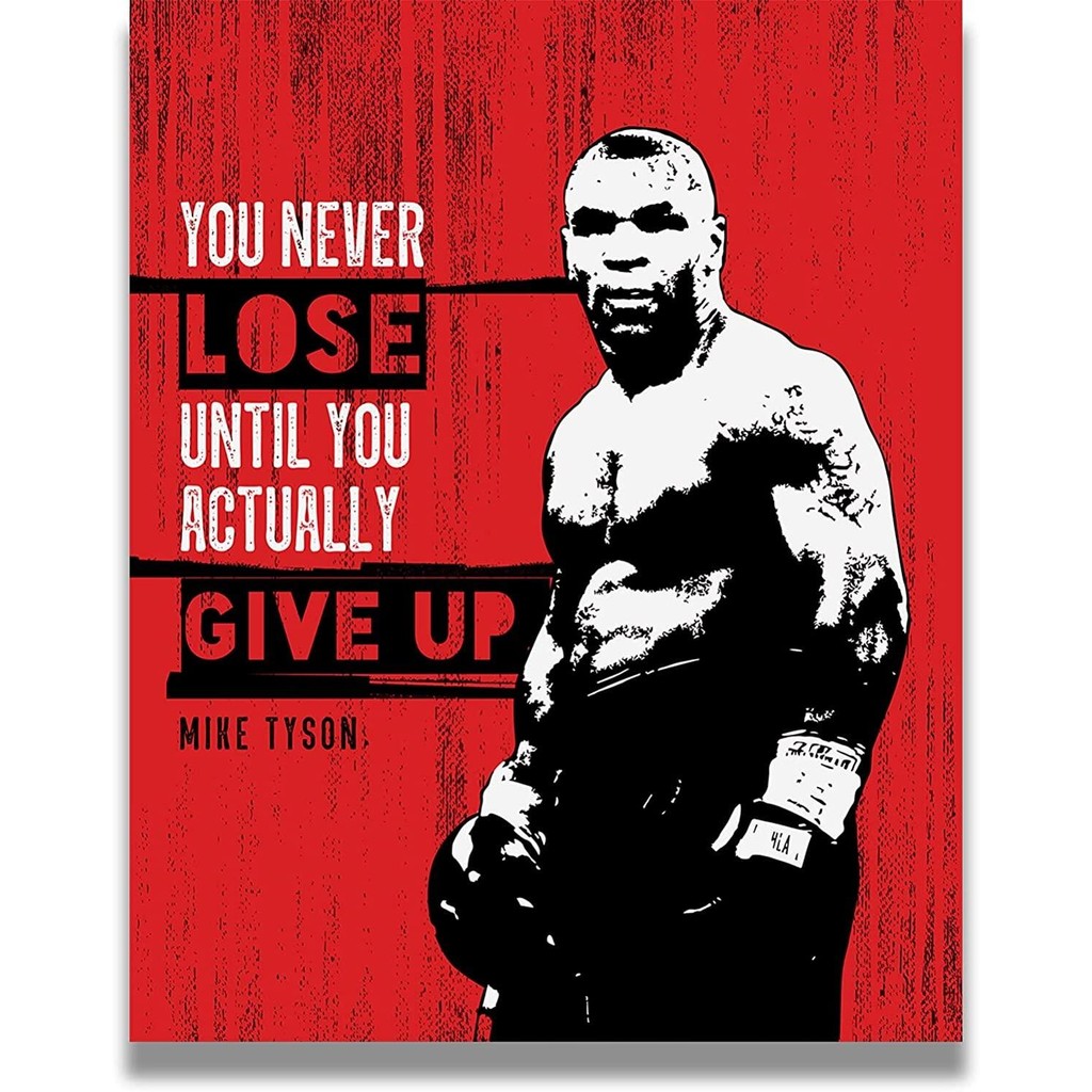 Trích dẫn thể thao tạo động lực Boxing Poster In hoặc Canvas Mike Tyson Trích dẫn Nghệ thuật treo tư