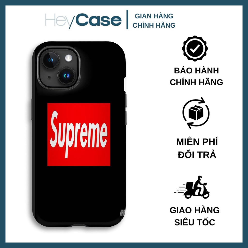 Ốp lưng iphone SUPREME nền đen logo đỏ font chữ lạ mắt đơn giản đẹp TPU cứng chống sốc bền bỉ