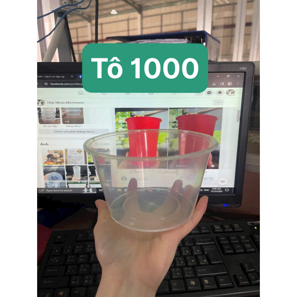 Tô Nhựa Tròn 1000ml Trong Đựng Lẩu Takeaway