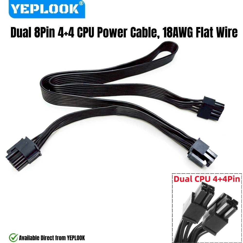 Cáp nguồn CPU YEPLOOK PSU 8Pin sang Dual 8Pin 4 + 4 cho Corsair RM1000, RM850, RM750, RM650, RM550, 