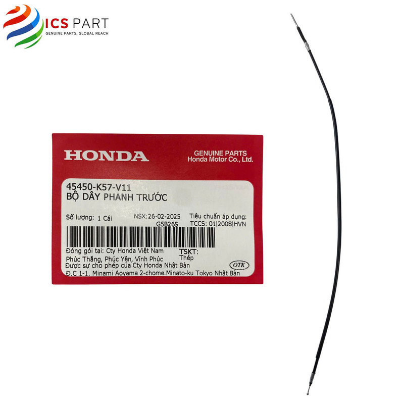 45450K57V11 |  Dây Phanh, Thắng  Trước    Wave Blade 110 K57, Blade Số K57  2014 - 2026   Honda