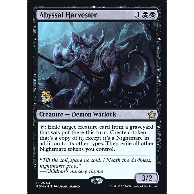 Magic: The Gathering - Foundations Promos - Abyssal Harvester (54s) Foil
