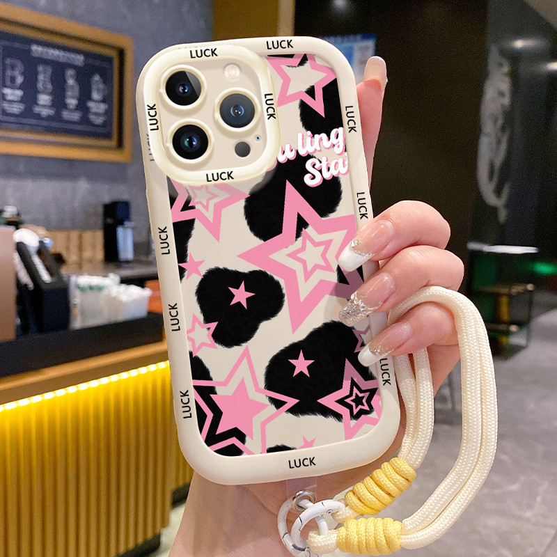 Ốp Lưng iPhone 14 14 Pro 14 14 Pro Max 15 15 Pro 15 Pro Max Case Ngôi sao Với Lanyard