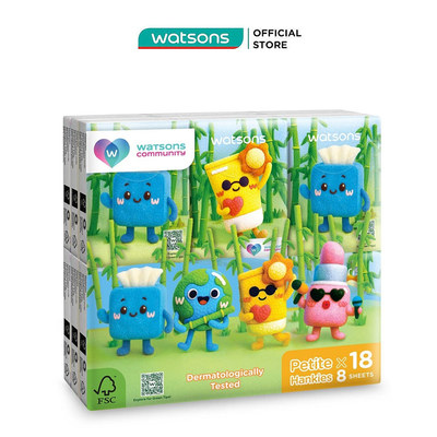 Khăn Giấy Bỏ Túi Watsons Velvet Petite 3 lớp x 8 tờ x 18 gói