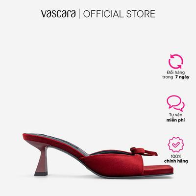Vascara Giày mules velvet phối nơ trang trí - GNN 0242