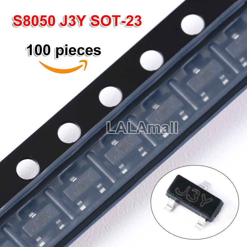 100 Chiếc S8050 J3Y SOT-23 SOT23-3 SOT NPN 25V / 0.5A SMD Transistor Đánh Dấu Mã J3Y Mới Ban Đầu