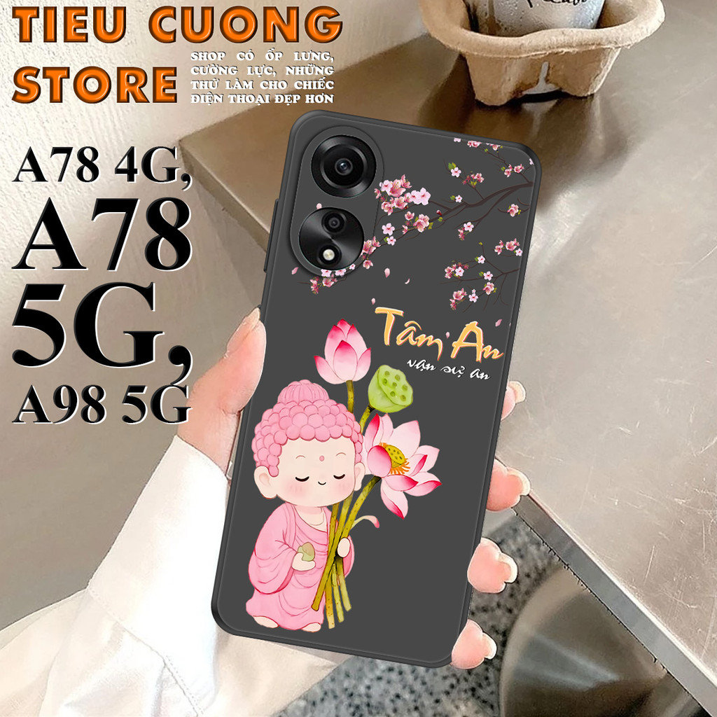 Ốp lưng dành cho OPPO A78 4G, A78 5G, A98 5G in hình THƯ PHÁP, DỄ THƯƠNG