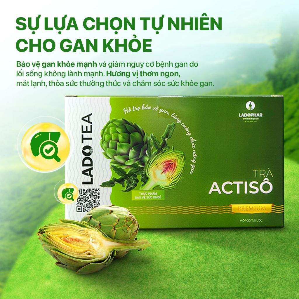 [FAMAX] Trà Actiso Ladophar thải độc gan không phụ gia không chất bảo quản