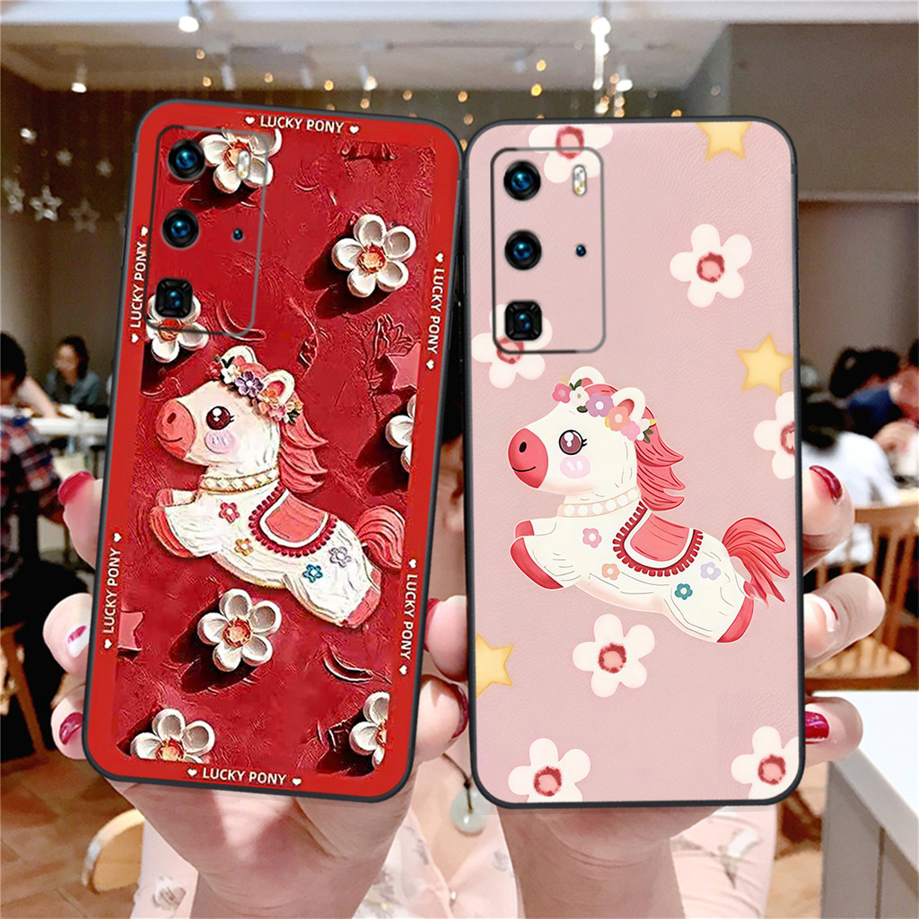 Ốp lưng Huawei P40 / P40 Pro / P40 lite mẫu chú Ngựa Tết Lucky tiền cute