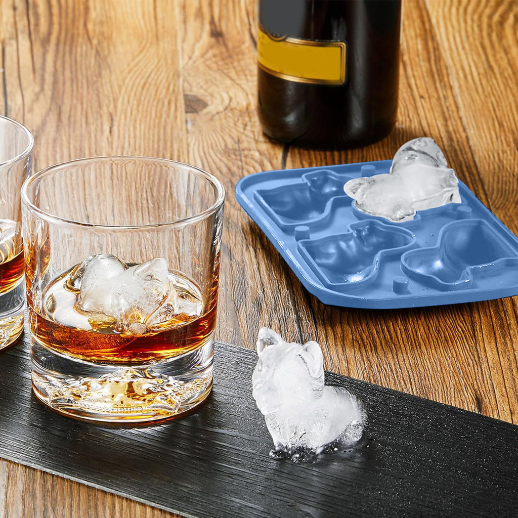 Silicone Ice Cube Whisky Ice Ice Ice Large Ice Cube Corgi Pet Dog Silicone Ice Cube Holder Blue Gree