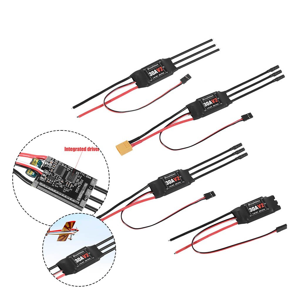 [BÁN LỚN] ESC 30A không chổi than 2-4S với 5V2A cho UBEC: Điều khiển bướm ga mượt mà cho RC Quads