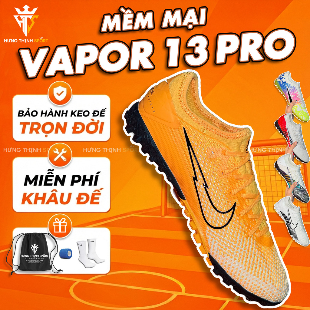 Giày Đá Bóng / Giày Đá Banh VAPOR 13 PRO |TF Sân Cỏ Nhân Tạo| Tặng Khâu Đế + Bảo Hành Keo Đế Trọn Đờ