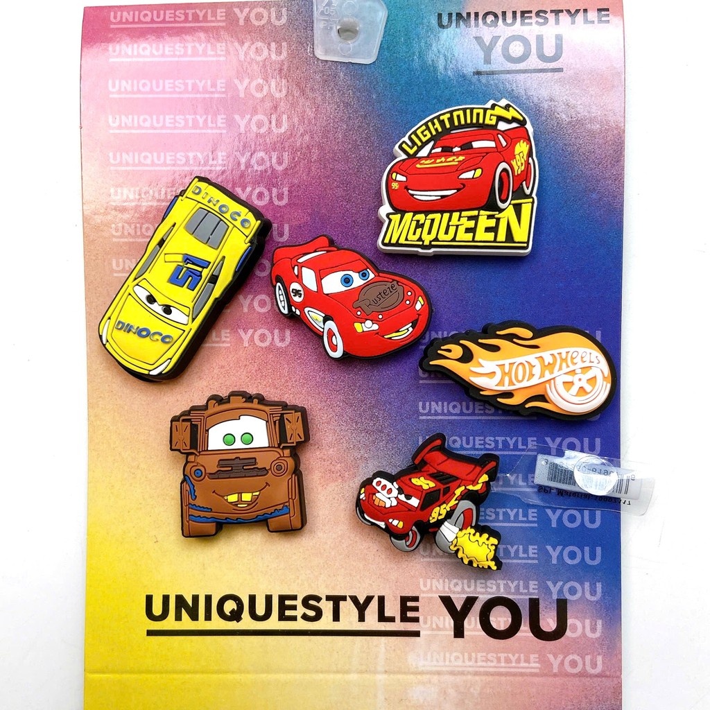 SET 6 CHARM MCQUEEN  Set 6 charm  gắn dép Crocs, Jibbitz gắn dép Crocs Set 6 cái hàng xịn kèm tem mẫ