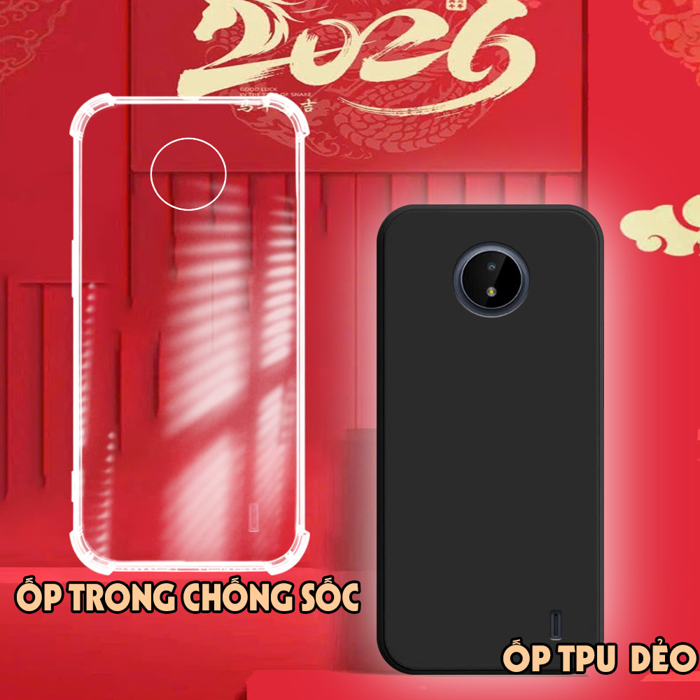 Ốp lưng Nokia 3.4 / G10 / C20 / C30 / C21 Plus tpu đen trơn , dẻo trong chống sốc