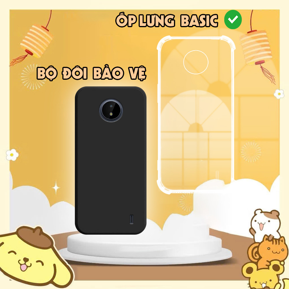 Ốp lưng Nokia 3.4 / G10 / C20 / C30 / C21 Plus dẻo trong suốt & tpu đen bảo vệ toàn diện , bền đẹp