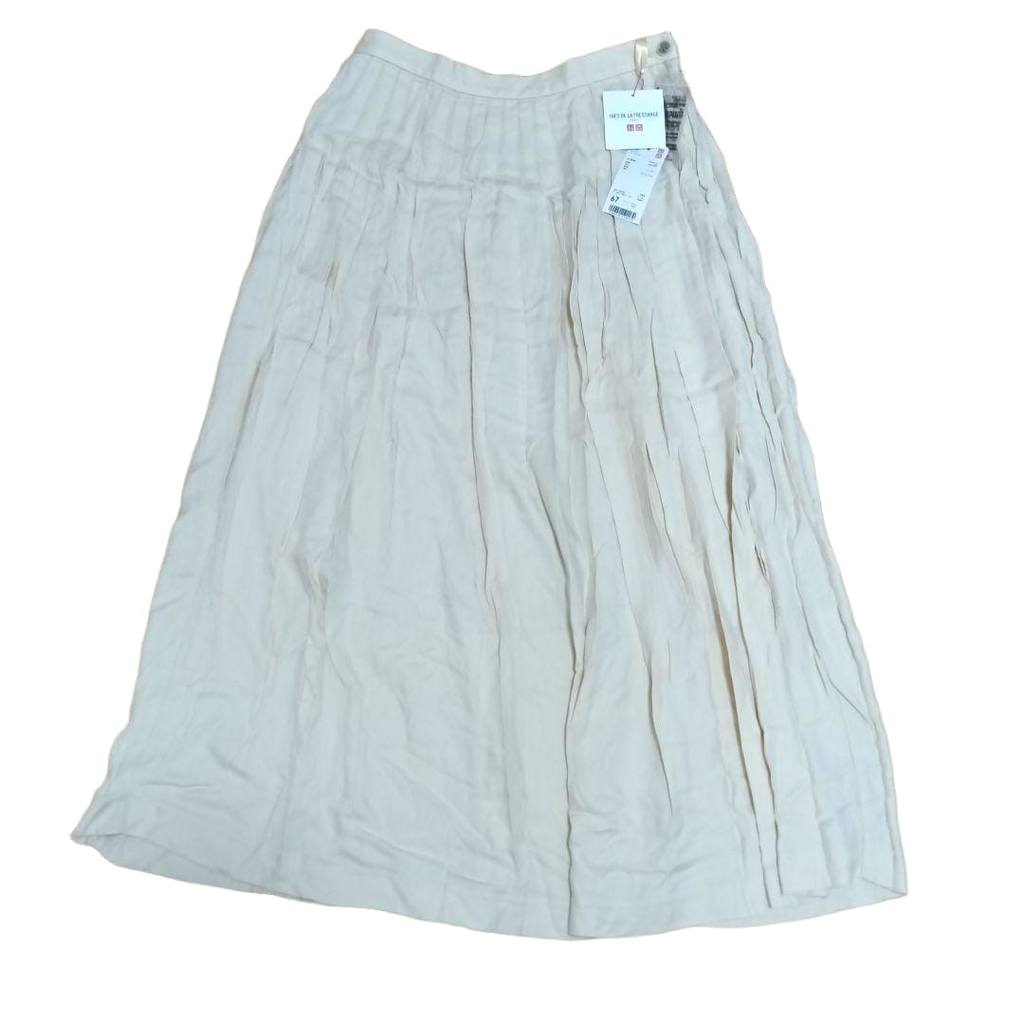 【Direct from Japan】Chân váy dài xếp ly bằng vải rayon INES của UNIQLO, kiểu dáng Xuân/Hè.【Japan Excl